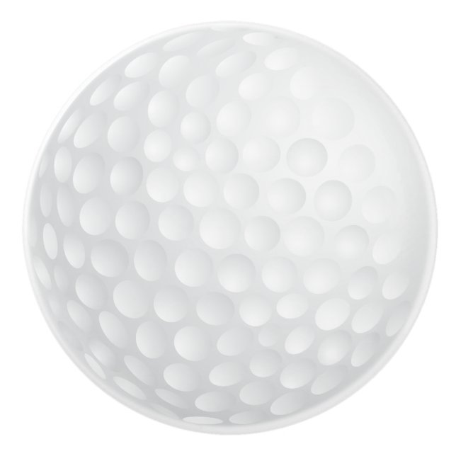 White Golf Ball 🏌️ ♂️ Design Keramikknauf (Vorderseite)