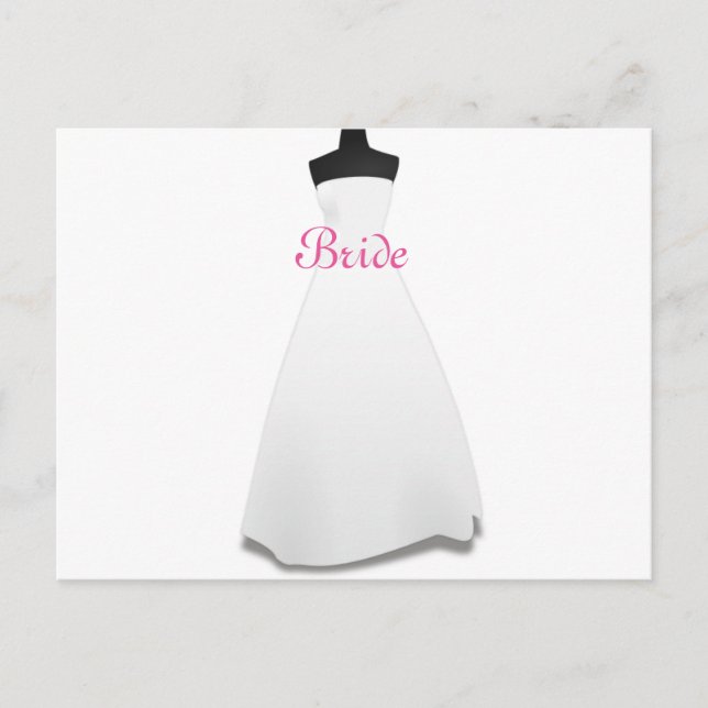 White Gown Thema Hochzeitskleid Bride Postcard Postkarte (Vorderseite)