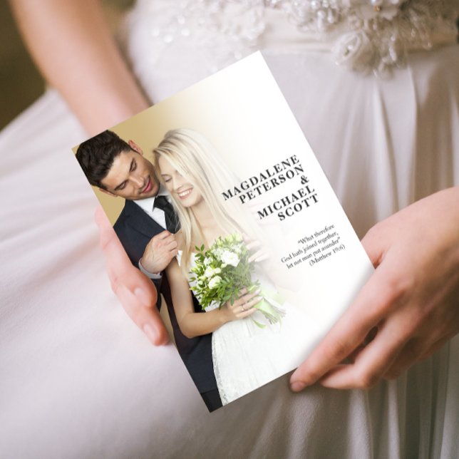 White Gradation Wedding mit persönlichem Foto Einladung (Von Creator hochgeladen)