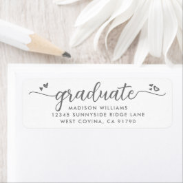 White Gray Abschluss Script Hearts Moderne Adresse