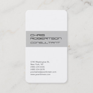 White Gray Attraktive Charm Business Card Visitenkarte