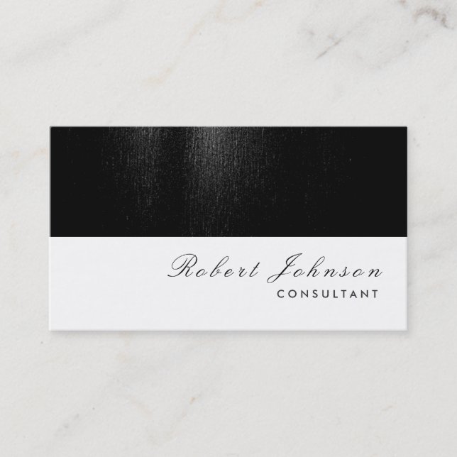 White Gray Black Modern Consultant Business Card Visitenkarte (Vorderseite)