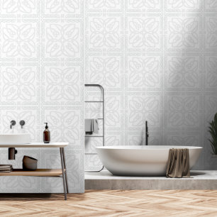 White Gray Celtic Knot Pattern Tapete