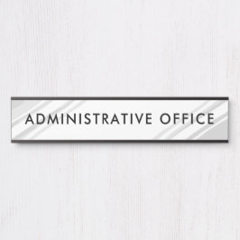 White Gray Modernes Beruflich Plate Admin Office Türschild
