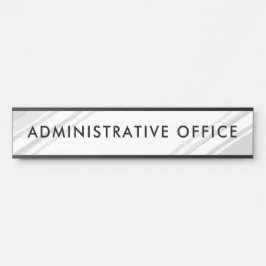 White Gray Modernes Beruflich Plate Admin Office Türschild