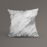 White Gray Silver Glam Marmor Kissen<br><div class="desc">Moderne, elegante Kissen (Kissen) für jeden Indoor-Zuhause Office Club Resort.</div>