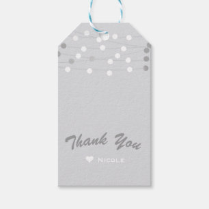 White Gray String Lights Modernes Chic Elegante Ge Geschenkanhänger