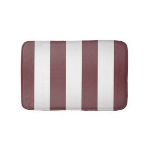 White Grayish Burgundy Red gestreift Badematte