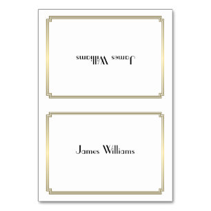 White Great Gatsby Art Deco Gold Platzkarten Tischnummer