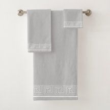 White Grecian Frieze Design Grau