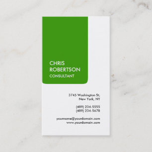 White Green Attractive Charm Business Card Visitenkarte