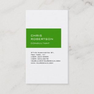 White Green Attraktive Charming Business Card Visitenkarte