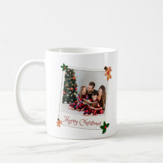 White Green frohe WeihnachtenFamily Foto Tasse
