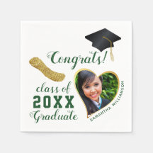 White Green Gold Class 2025 Graduate Abschluss