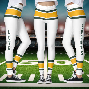White Green Gold Team Jersey Liebe Sports Leggings