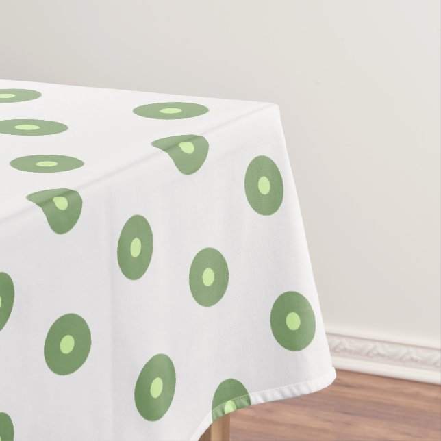 White Green Polka Dots Tischdecke (Beispiel)