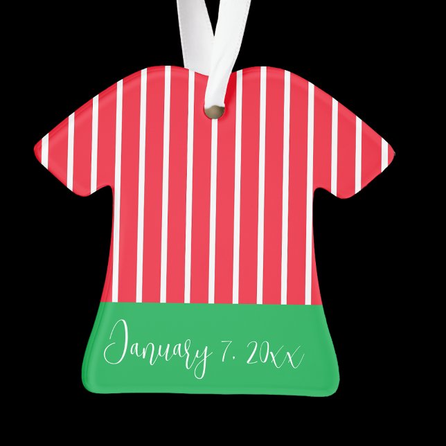 White Green Red Baby's First Christmas Ornament (Von Creator hochgeladen)