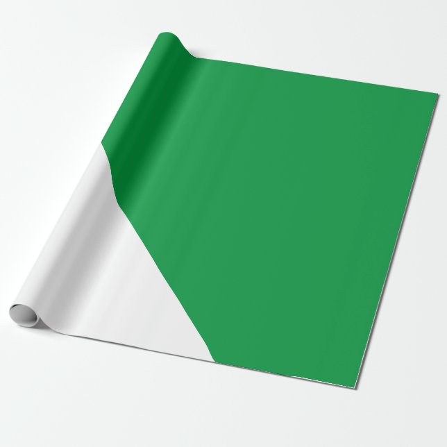 White Green Spikes Leaf Patterns Kunst Weihnachten Geschenkpapier (Ungerollt)