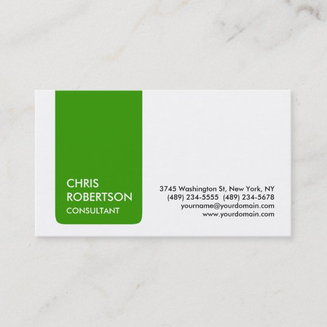 White Green Strip attraktive Charm Business Card Visitenkarte (Vorderseite)
