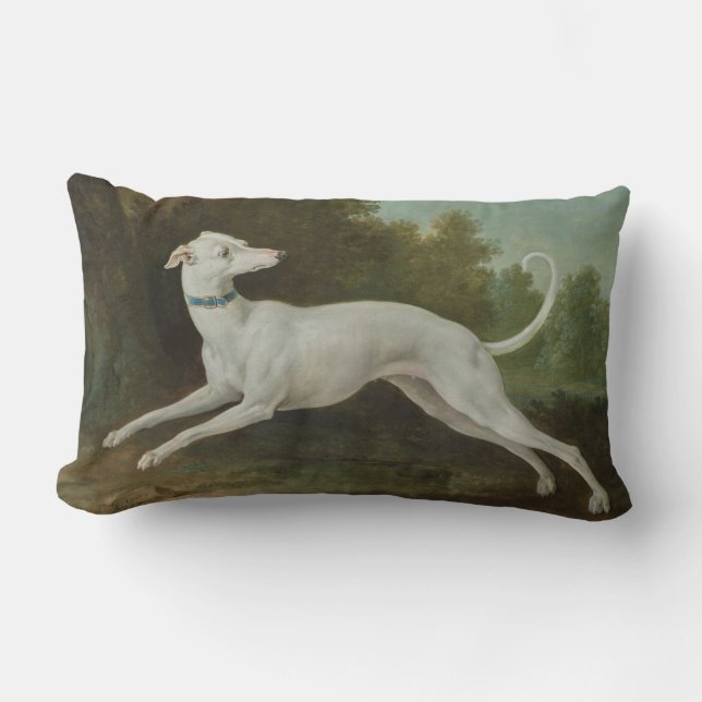 White Greyhound Dog (von Jean-Baptiste Oudry) Lendenkissen (Vorderseite)