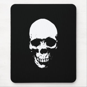 White Grim Sensenmann Skull Mousepad