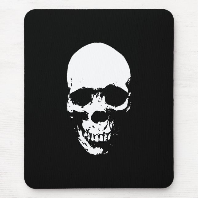 White Grim Sensenmann Skull Mousepad (Vorne)