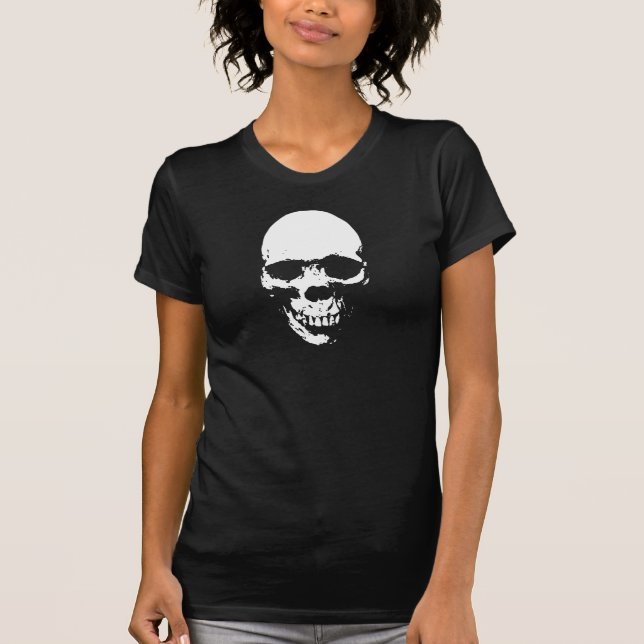 White Grim Sensenmann Skull T-Shirt (Vorderseite)
