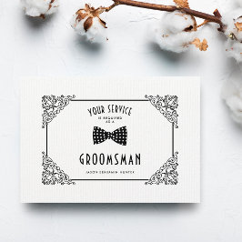 White Groomsman Vintage Luxury Flourish Filigree