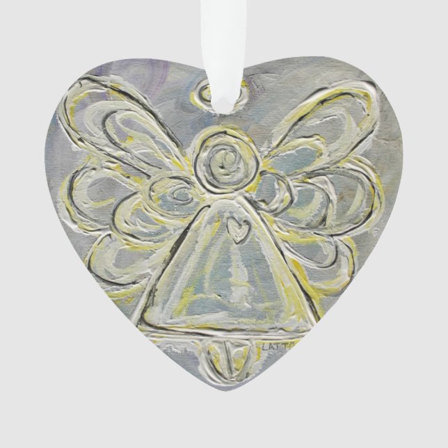 White Guardian Angel - ein Geschenk an den Feierta Ornament (Vorderseite)