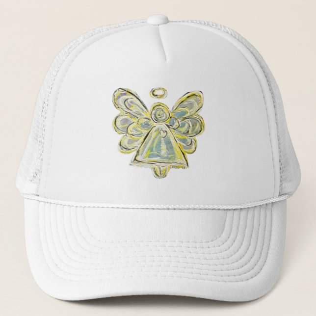 White Guardian Engel Custom Art Cap oder Hat Truckerkappe (Vorderseite)