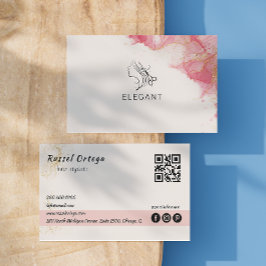 White Hair Salon Handgeschriebene Skripttypografie Visitenkarte