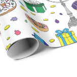 White Hanukkah Pattern Geschenkpapier<br><div class="desc">Weißes Hanukkah Musterpapier</div>