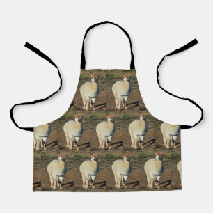 White Happy Alpaca, Kinder Full Print Schürze
