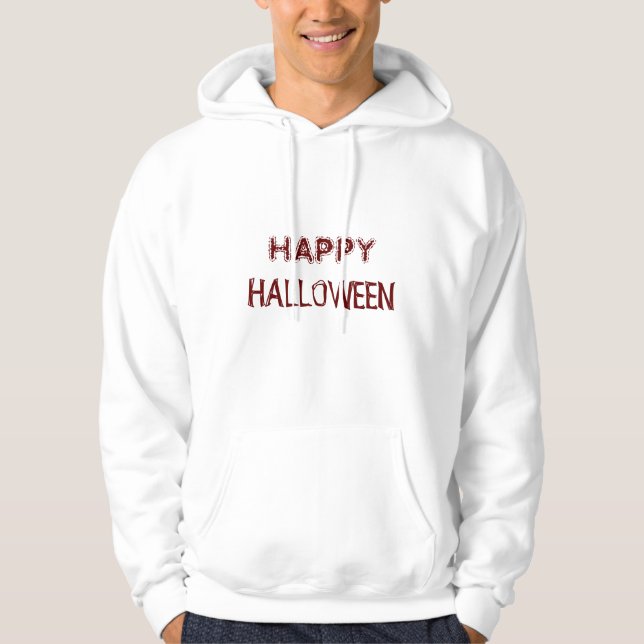 White Happy Halloween Sweat - shirt à capuche Will (Devant)