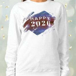White Happy New Year Holiday Sweatshirt
