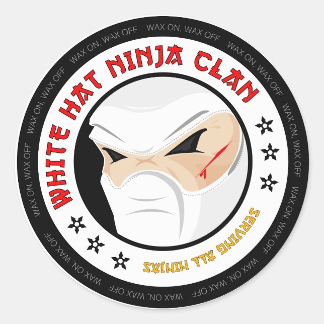 White Hat Ninja Sticker (Vorderseite)