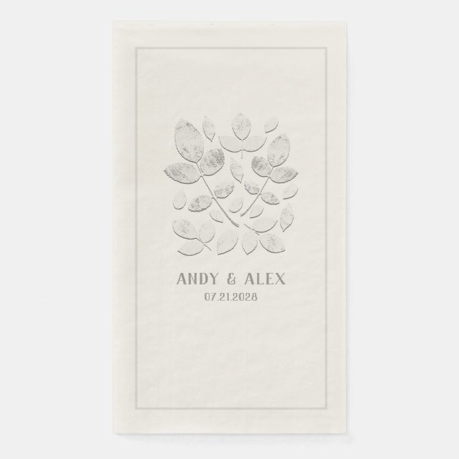 White Haven Wedding Ecru Dinner Paper Napkins Serviette (Vorderseite)