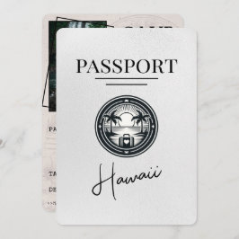 White Hawaii Passport Save the Date