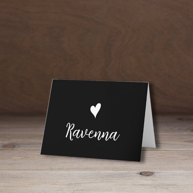 White Heart and Handwritten Name Black (Von Creator hochgeladen)