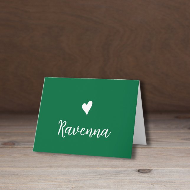 White Heart and Handwritten Name Bottle Green (Von Creator hochgeladen)