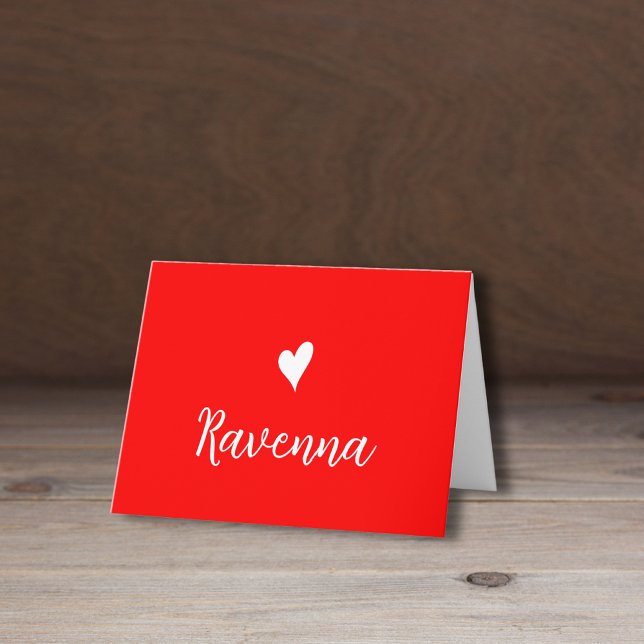 White Heart and Handwritten Name Neon Red (Von Creator hochgeladen)