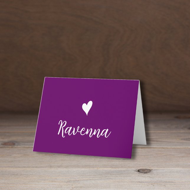 White Heart and Handwritten Name  Plum Purple (Von Creator hochgeladen)