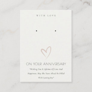 WHITE HEART ANNIVERSARY GIFT EARRING STUD ANZEIGE PLATZKARTE