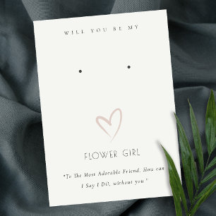 WHITE HEART FLOWER GIRL GIFT EARRING ANZEIGE PLATZKARTE