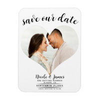 White Heart Foto Wedding Save the Date