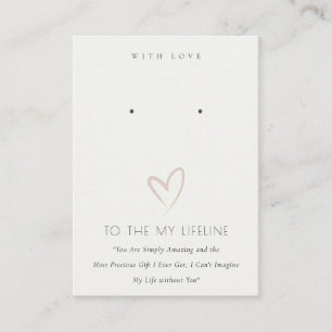 WHITE HEART LIFELINE VERLOBTE GIFT EARRING DISPLAP PLATZKARTE