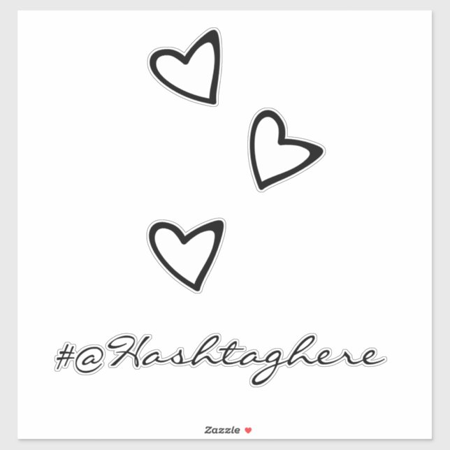 White Hearts Floating Name Script Car Decal Aufkleber (Blatt)