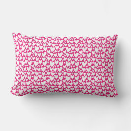 "White Hearts on Pink: Ein Liebe Inspiriert Muster Lendenkissen
