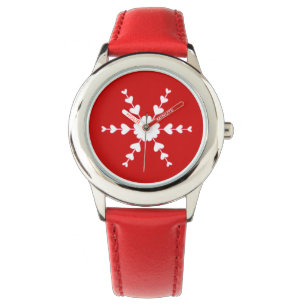 White Hearts Snowflake in Red, Watts Armbanduhr