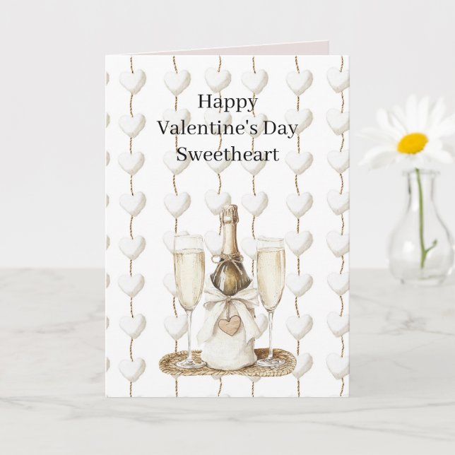 White Hearts Valentine's Day Romance Love Karte (Kleine Pflanze)